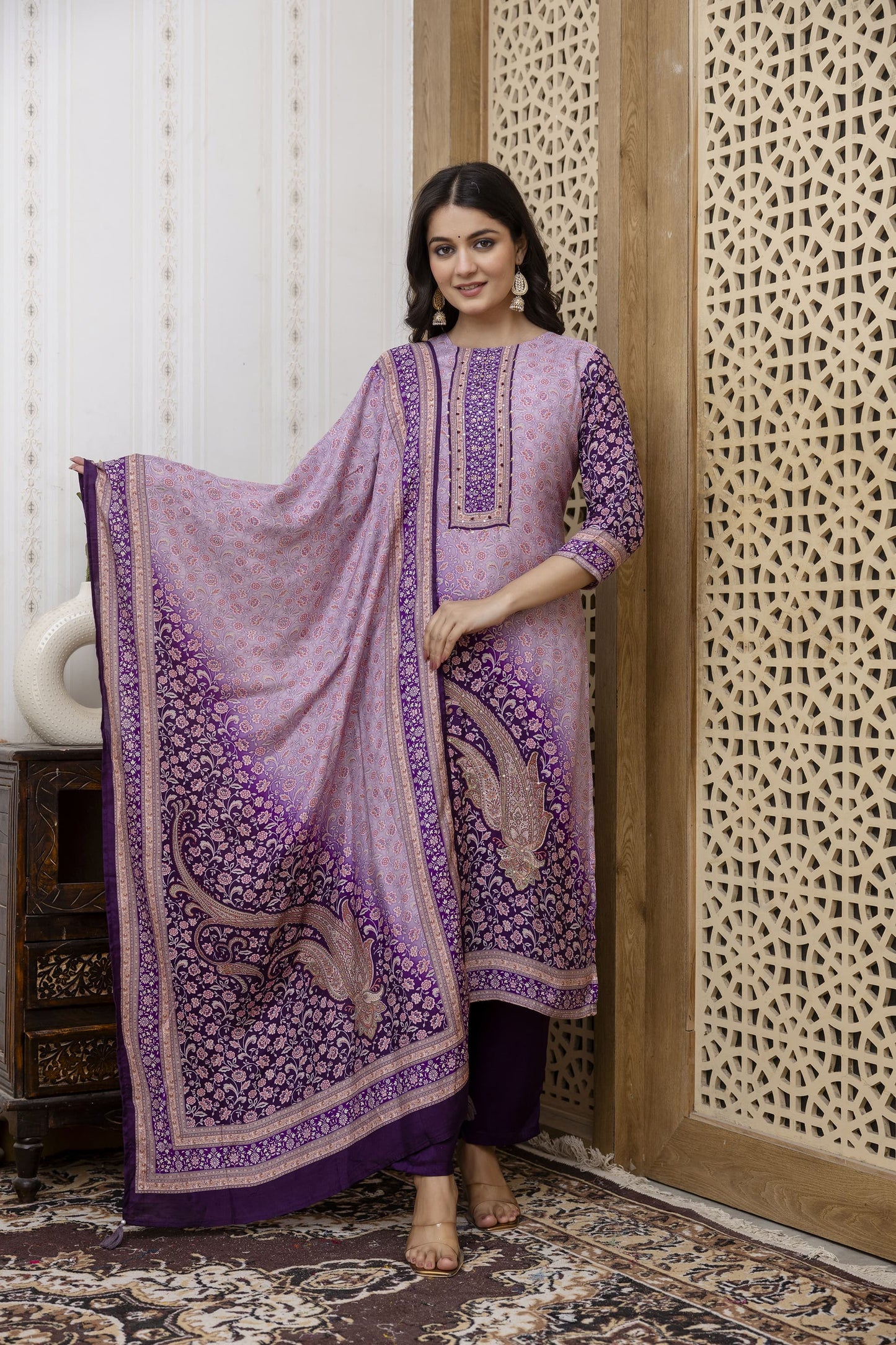Premium Silk Viscose Dupatta Set with Viscose Mulmul Lining