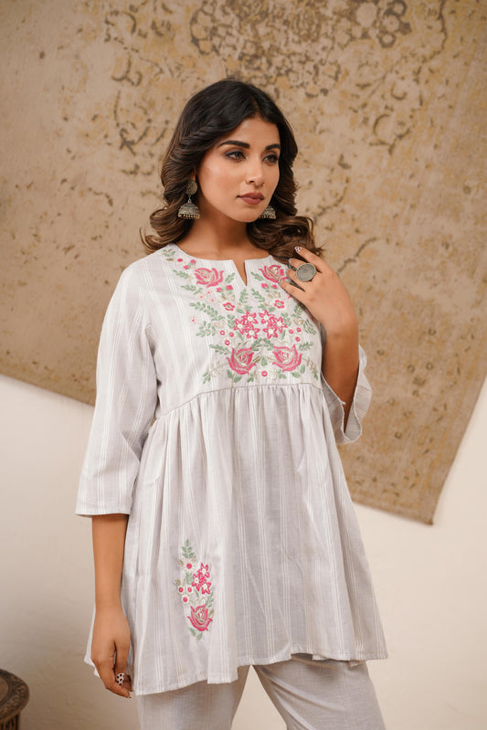 Blossom Co-ord Set white and yellow