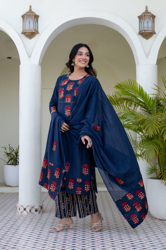 Pure Cotton Elegance 3 Piece Suit Set