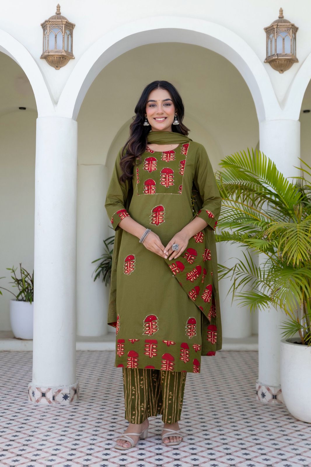 Pure Cotton Elegance 3 Piece Suit Set