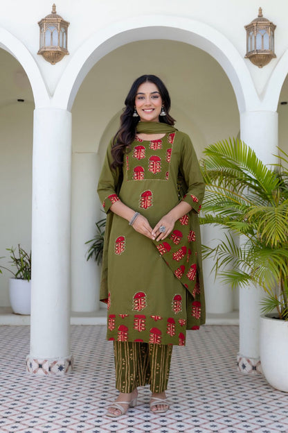 Pure Cotton Elegance 3 Piece Suit Set
