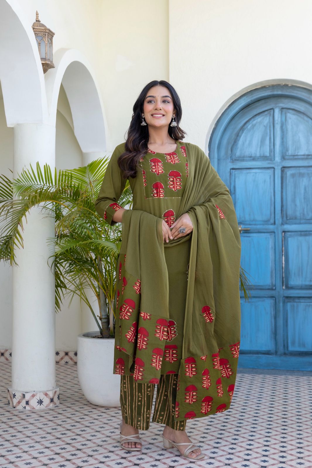 Pure Cotton Elegance 3 Piece Suit Set