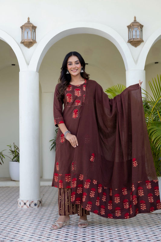 Pure Cotton Elegance 3 Piece Suit Set