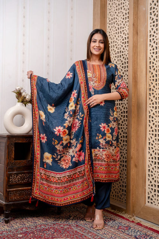 Premium Silk Viscose Dupatta Set with Viscose Mulmul Lining