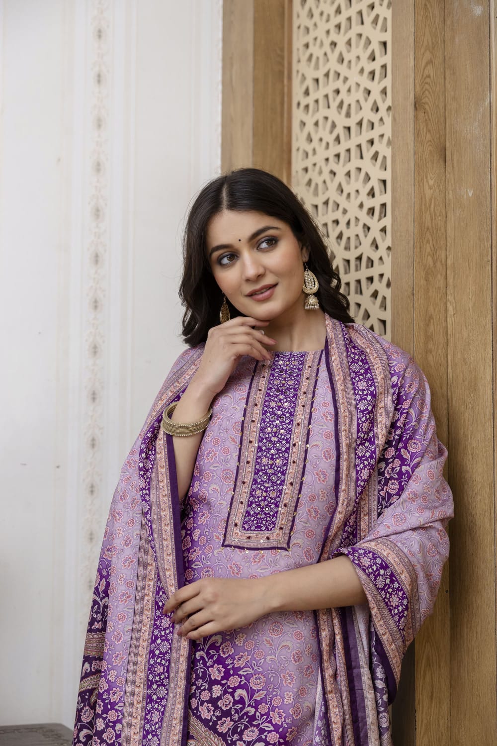 Premium Silk Viscose Dupatta Set with Viscose Mulmul Lining