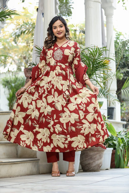 Anarkali Pant Duppata Detaling with Handwork