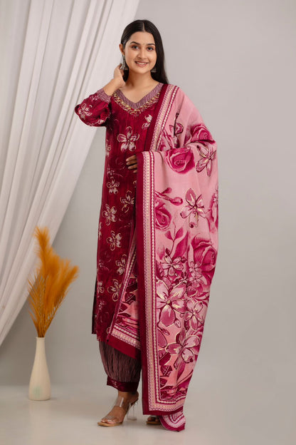 Premium Modal Fabric Festive Dupatta Set