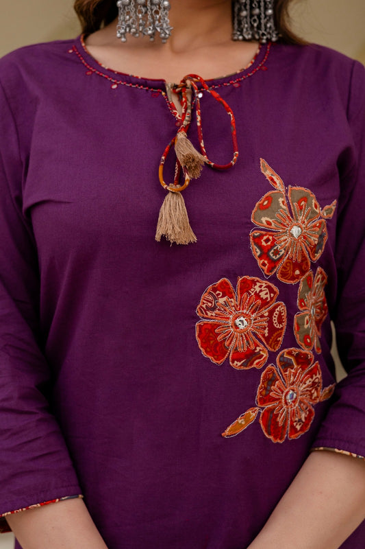 Pure Cotton dupatta set| Patchwork