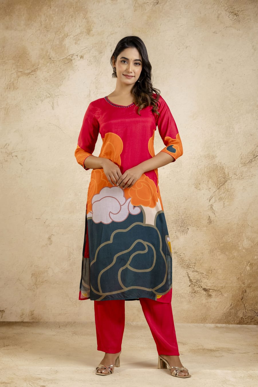 Premium Viscose dupatta set with mulmul lining