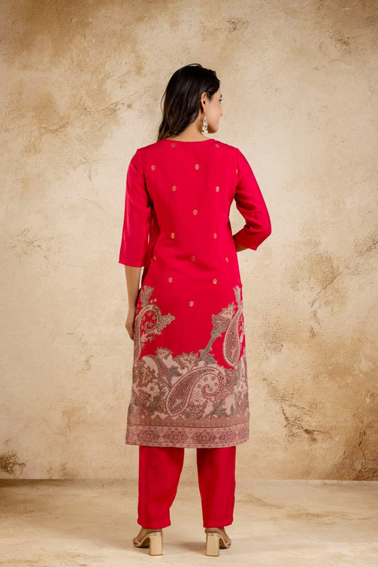 Premium Muslin dupatta set with mulmul lining