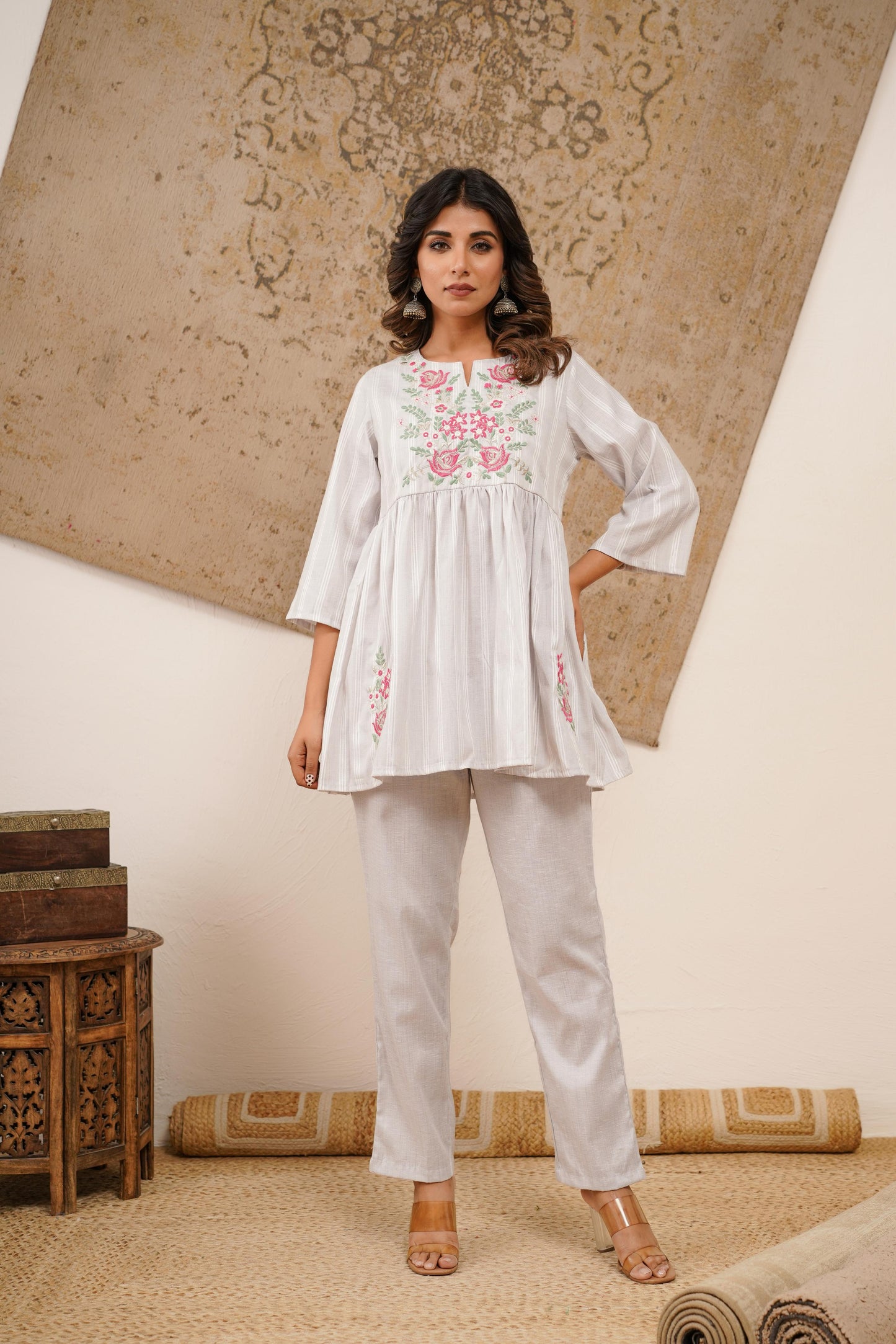 Blossom Co-ord Set white and yellow